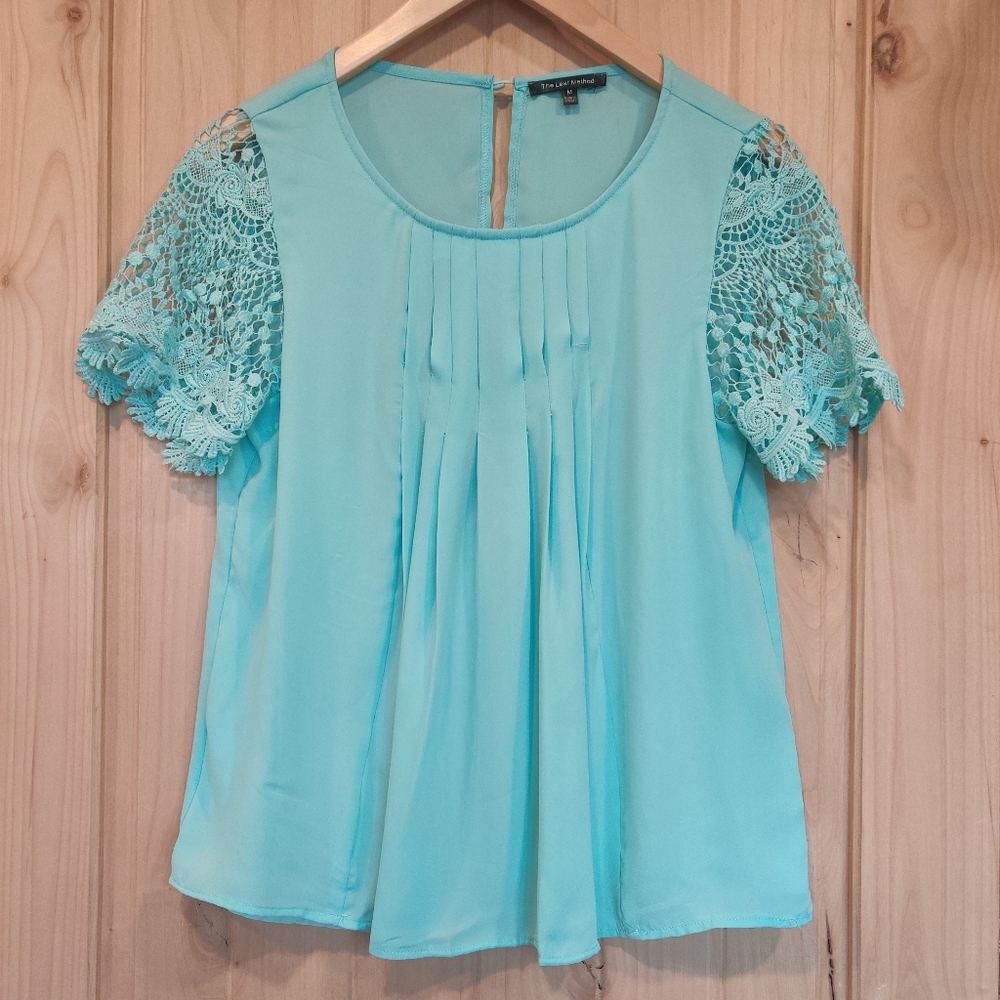The Leaf Method Ice Blue Blouse